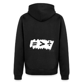 Equality Is Greater Than Division Sign - Unisex Premium Organic Zip Hoodie - black - Back - Nico (187cm)