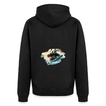 Surf Panda d’été - Veste à capuche bio Premium Unisexe - noir - Dos - Nico (187cm)