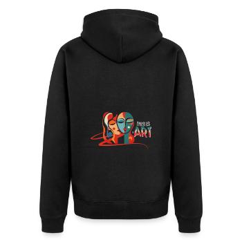 C’est Art Faces - Veste à capuche bio Premium Unisexe - noir - Dos - Nico (187cm)