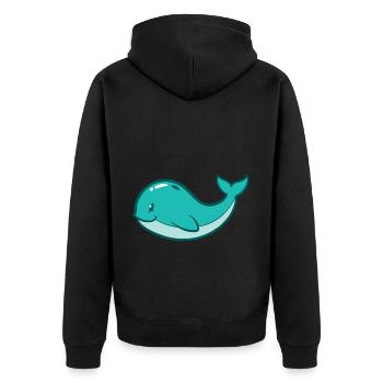 Baby Wal Fisch Meeressäuger Kinder Kleinkind - Unisex Premium Bio Zip Hoodie - Schwarz - Hinten - Nico (187cm)