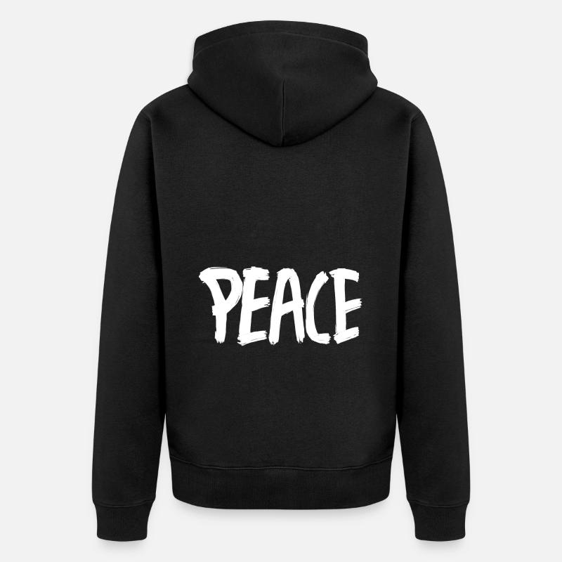 PEACE Blanc Pinceaux - Veste à capuche bio Premium Unisexe - noir