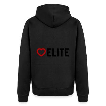 Elite Heart - Unisex Premium Organic Zip Hoodie - black - Back - Nico (187cm)