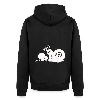 funny snail - Unisex Premium Organic Zip Hoodie - black - Back - Nico (187cm)