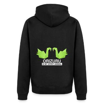 Conception d'origami japonais et origami kirigami - Veste à capuche bio Premium Unisexe - noir - Dos - Nico (187cm)