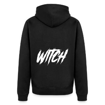 Witch Goth Hexe Gothic - Unisex Premium Organic Zip Hoodie - black - Back - Nico (187cm)
