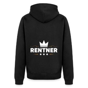 Rentner Rente - Unisex Premium Bio Zip Hoodie - Schwarz - Hinten - Nico (187cm)