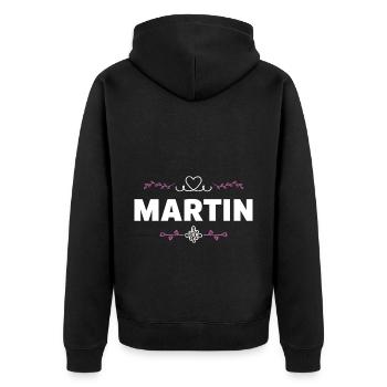 Martin - Veste à capuche bio Premium Unisexe - noir - Dos - Nico (187cm)