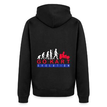 Go Kart Fahren Go-Kart Liebhaber Geschenkidee - Unisex Premium Bio Zip Hoodie - Schwarz - Hinten - Nico (187cm)
