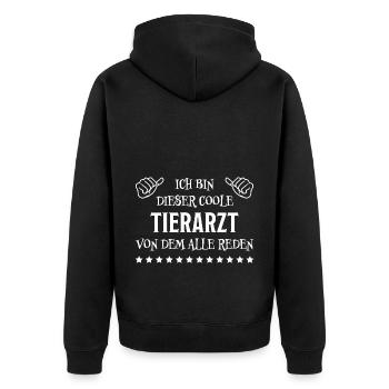 Tierarzt Lustige Spruch Beruf Tierarzt Geschenk - Unisex Premium Bio Zip Hoodie - Schwarz - Hinten - Nico (187cm)