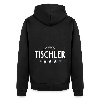 Tischler Beruf - Unisex Premium Bio Zip Hoodie - Schwarz - Hinten - Nico (187cm)