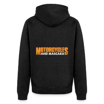 Motorcycles And Mascara 4 - Unisex Premium Bio Zip Hoodie - Schwarz - Hinten - Nico (187cm)