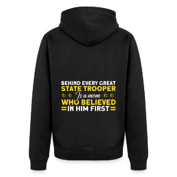 Mother Police Officer Police Service Policeman - Unisex Premium Organic Zip Hoodie - black - Back - Nico (187cm)