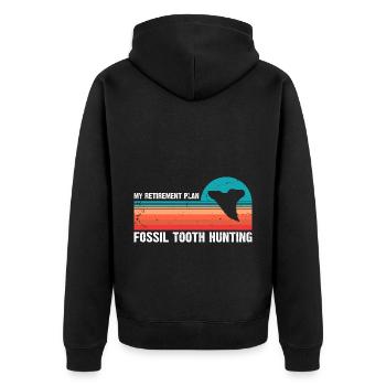 Paleontologist Designs Fossil Hunter Student - Unisex Premium Organic Zip Hoodie - black - Back - Nico (187cm)