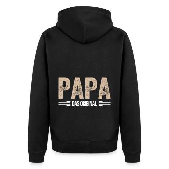 Papa Das Original Herren Vatertag Ehemann Familie - Unisex Premium Bio Zip Hoodie - Schwarz - Hinten - Nico (187cm)