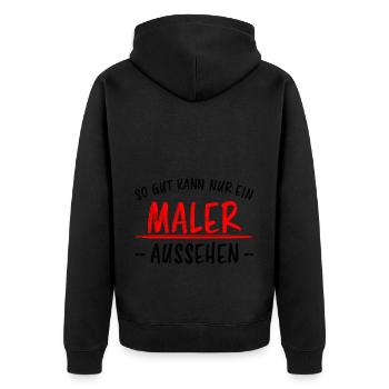 Maler Lustiger Spruch Meister Lackierer Geschenk - Unisex Premium Bio Zip Hoodie - Schwarz - Hinten - Nico (187cm)