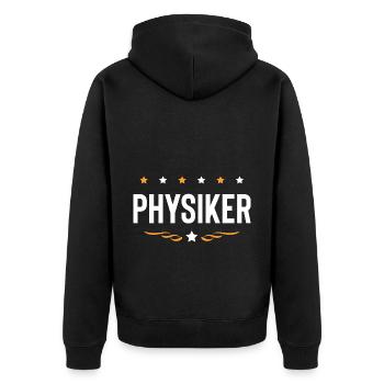 Physiker Beruf - Unisex Premium Bio Zip Hoodie - Schwarz - Hinten - Nico (187cm)