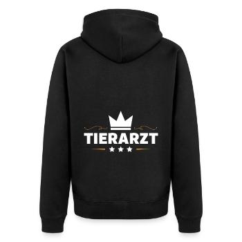 Tierarzt Beruf - Unisex Premium Bio Zip Hoodie - Schwarz - Hinten - Nico (187cm)