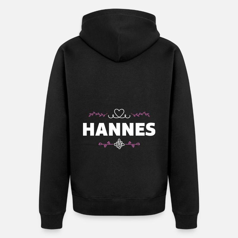 Hannes - Unisex Premium Bio Zip Hoodie - Schwarz