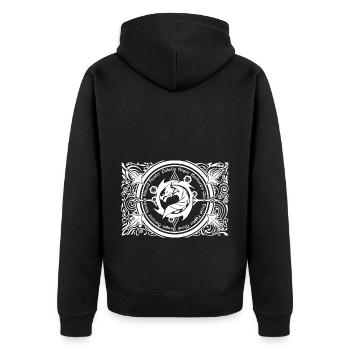 Dragon DM Meister der RPG-Spiele - Unisex Premium Bio Zip Hoodie - Schwarz - Hinten - Nico (187cm)