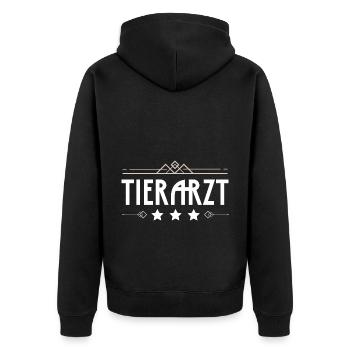 Tierarzt Beruf - Unisex Premium Bio Zip Hoodie - Schwarz - Hinten - Nico (187cm)