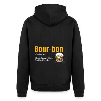 Bourbon Magic Brown water pour jokers - Veste à capuche bio Premium Unisexe - noir - Dos - Nico (187cm)