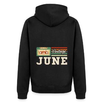 40th Birthday June Vintage 1983 Vintage - Unisex Premium Organic Zip Hoodie - black - Back - Nico (187cm)