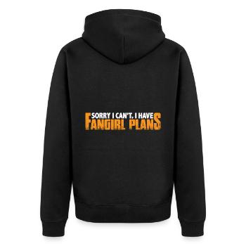 Sorry I Can't, I Have Fangirl Plans 4 - Unisex Premium Bio Zip Hoodie - Schwarz - Hinten - Nico (187cm)