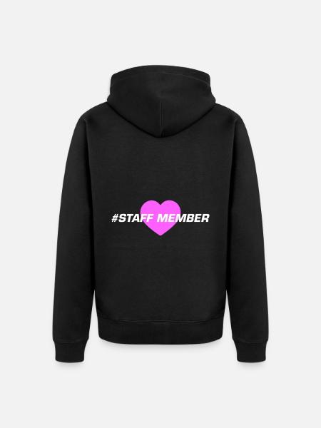Staff Member Heart Love - Unisex Premium Organic Zip Hoodie - black