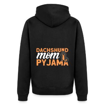 Dackel Dackel Dackel Mama Dackel Haustier - Unisex Premium Bio Zip Hoodie - Schwarz - Hinten - Nico (187cm)