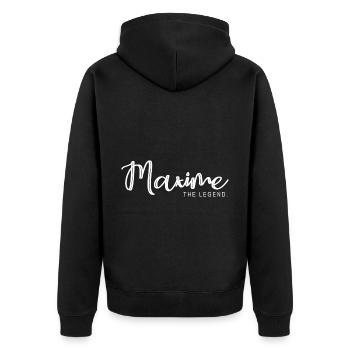 Maxime the legend Gift T shirt maxime - Unisex Premium Organic Zip Hoodie - black - Back - Nico (187cm)