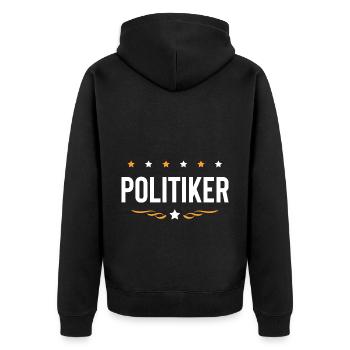 Politiker Beruf - Unisex Premium Bio Zip Hoodie - Schwarz - Hinten - Nico (187cm)