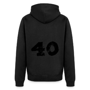 Maillot 40 numéros - Veste à capuche bio Premium Unisexe - noir - Dos - Nico (187cm)