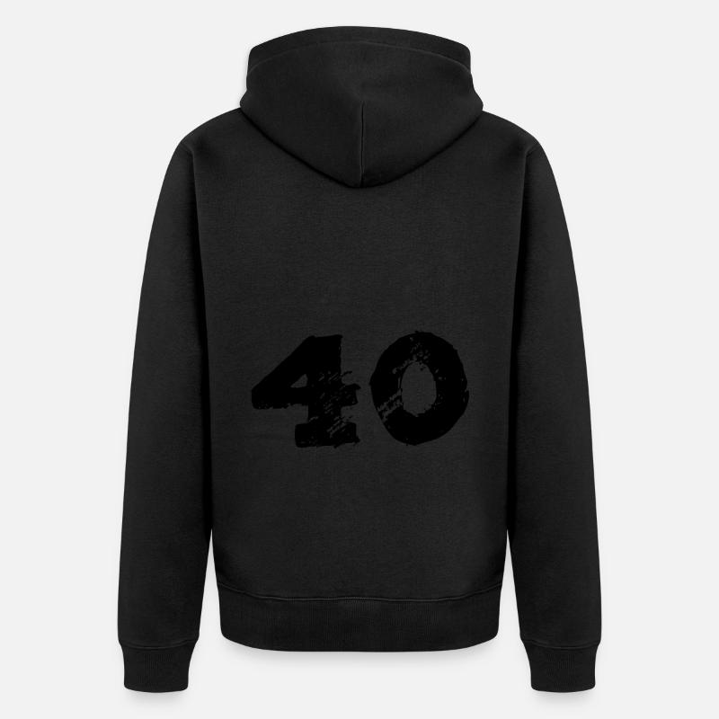 Maillot 40 numéros - Veste à capuche bio Premium Unisexe - noir