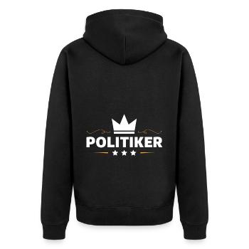 Politiker Beruf - Unisex Premium Bio Zip Hoodie - Schwarz - Hinten - Nico (187cm)