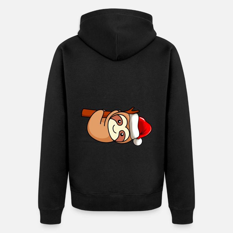 Noël de Sloth Comic - Veste à capuche bio Premium Unisexe - noir