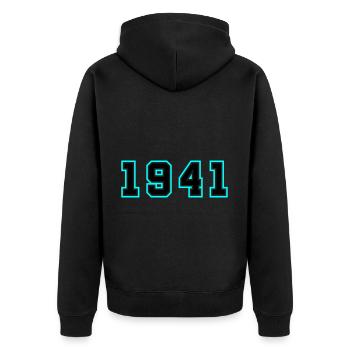 1941 Jahr Geburtstag - Unisex Premium Bio Zip Hoodie - Schwarz - Hinten - Nico (187cm)