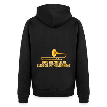 Trombone - Unisex Premium Organic Zip Hoodie - black - Back - Nico (187cm)