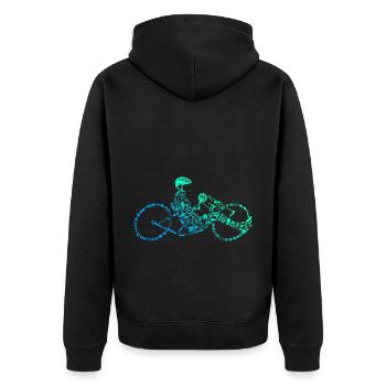 Handbike - Unisex Premium Organic Zip Hoodie - black - Back - Nico (187cm)