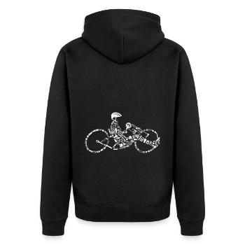 Handbike Calligraphy Art Bicycle Tricycle - Unisex Premium Organic Zip Hoodie - black - Back - Nico (187cm)