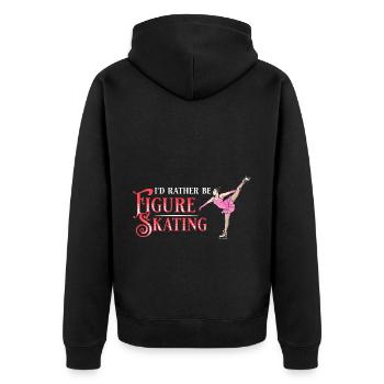 Eiskunstlauf Eisläufer Schlittschuhe Eislaufen - Unisex Premium Bio Zip Hoodie - Schwarz - Hinten - Nico (187cm)