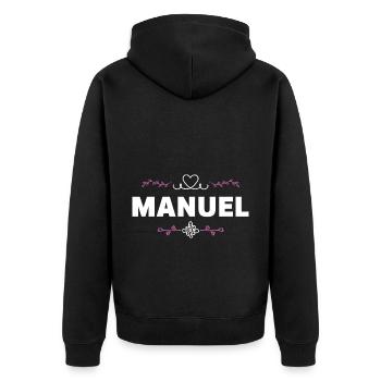 Cécile - Veste à capuche bio Premium Unisexe - noir - Dos - Nico (187cm)