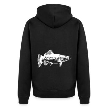 Pike Fish Silhouette - Unisex Premium Organic Zip Hoodie - black - Back - Nico (187cm)