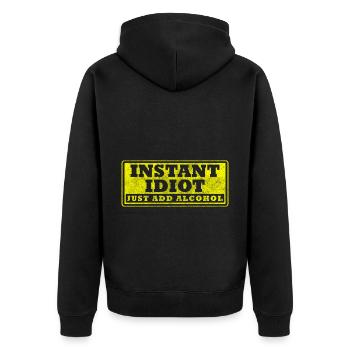 sarcasm, humor, joke, sayings - Unisex Premium Organic Zip Hoodie - black - Back - Nico (187cm)