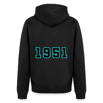 1951 Year Birthday - Unisex Premium Organic Zip Hoodie - black - Back - Nico (187cm)