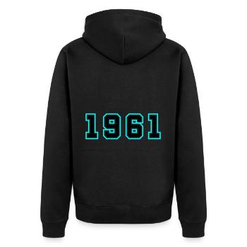 1961 Year Birthday - Unisex Premium Organic Zip Hoodie - black - Back - Nico (187cm)