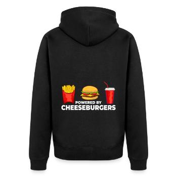 Cheeseburger Cheese Sandwich Hamburger - Unisex Premium Organic Zip Hoodie - black - Back - Nico (187cm)