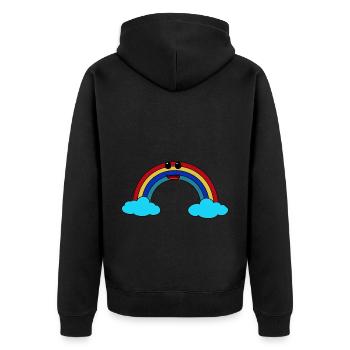 Happy Rainbow Bright Colors Kids Baby Toddler - Unisex Premium Organic Zip Hoodie - black - Back - Nico (187cm)