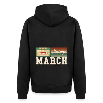 52e anniversaire Mars Né 1971 Millésime - Veste à capuche bio Premium Unisexe - noir - Dos - Nico (187cm)