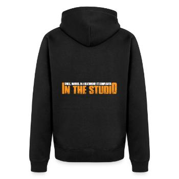 Single, Married, In The Studio 8 - Unisex Premium Organic Zip Hoodie - black - Back - Nico (187cm)