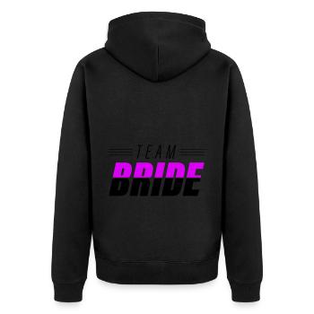 Team Bride Hochzeit Spruch - Unisex Premium Bio Zip Hoodie - Schwarz - Hinten - Nico (187cm)